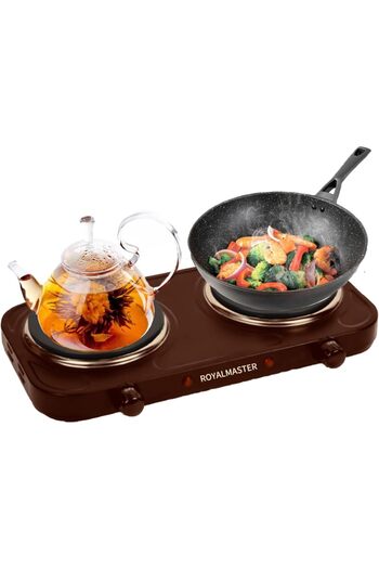 RADIOTRONICS Wtrtr Double Hot Plate 2000W Portable Electric Hob (Brown)