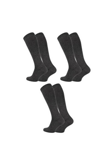 meristanbul Travel Socks, 3 Pieces, 39-42, 65% Cotton Socks, Dark Gray