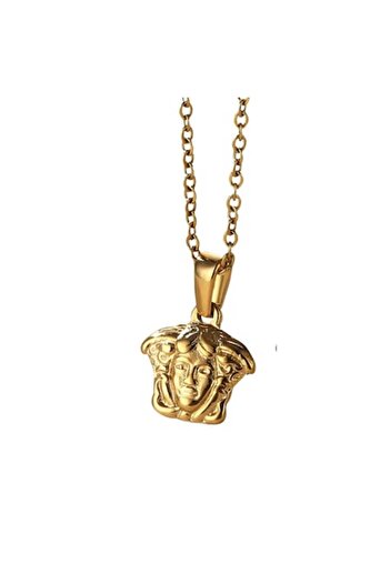 OEM Medusa pendant necklace, unisex, 22 inch, gold-plated stainless steel