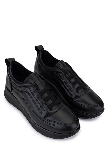 Tamer Tanca Women's Genuine Leather Black Comfort Shoes