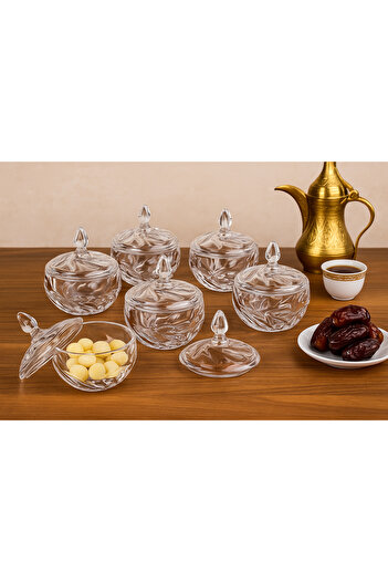 Blinkmax Luxury glass box with lid from ✨ - 6 pieces 🏺 Size 11 x 10 cm