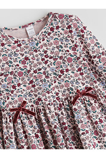 LC Waikiki Peak New Season Crew Neck Floral Girls' Dress