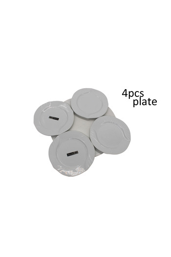 ALSAIF KITCHEN Elegant White Dinner Plate Set (4 Pieces) - Modern Design, Perfect for Home and Events