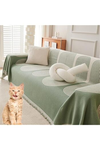 Generic OuYanna Double Sided Chenille Sofa Cover, Luxury Fine Chenille Double Sided Sofa Blanket Towel (Gre