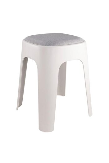 Generic SKY-TOUCH 1 PACK Stackable High Square Stool with Fabric Soft Cushion, Durable Backless Stool,Furni