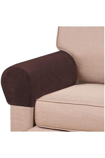 Generic Haayymo 2 Pcs Real Velevt Stretch Armrest Covers Anti-Slip Furniture Protector Soft Velvet Armchair