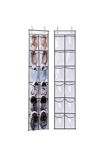 Generic SeeWonder Over The Narrow Door Shoe Organizer with 12 Crystal Pockets Hanging Closet Door
