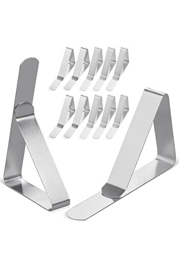 Generic Erweicet 12PCS Tablecloth Clips, Stainless Steel Table Cover Clamps Adjustable Fixed Clip