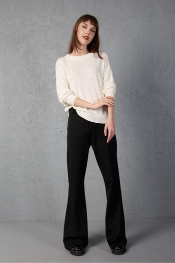 Su Moda Women's Clothing Knitwear Sweater Pearl-Studded Stylish New Year Trend