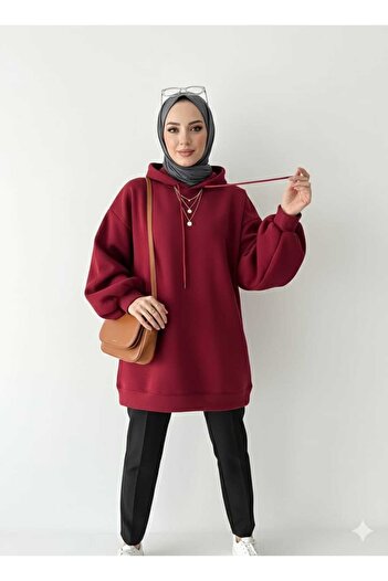Şule Giyim Women's Trend Balloon Sleeve Three Thread Shaded Sweat