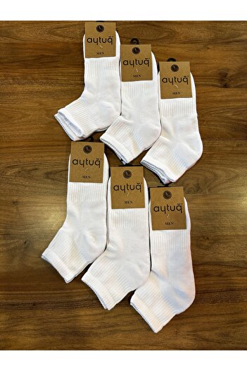Aytuğ Men's Winter Half Socks Stitch-Free Sole Towel Comfortable Casual Socks 6-Pack