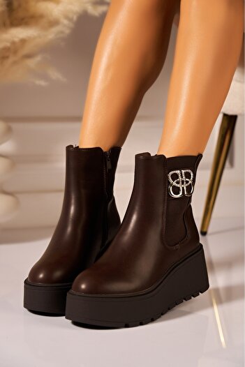 Joana Yostina Brown Fur-Lined Boots, Size 40