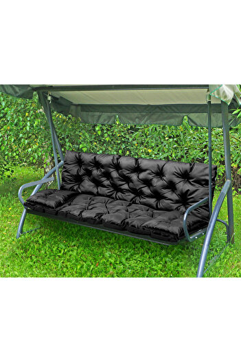 Autoalorria Garden cushion 100x60x50 cm + 2 cushions for swing bench waterproof black