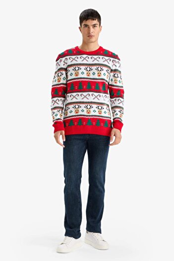 DeFacto Christmas Themed Knitwear Sweater G1118Ax25Wn
