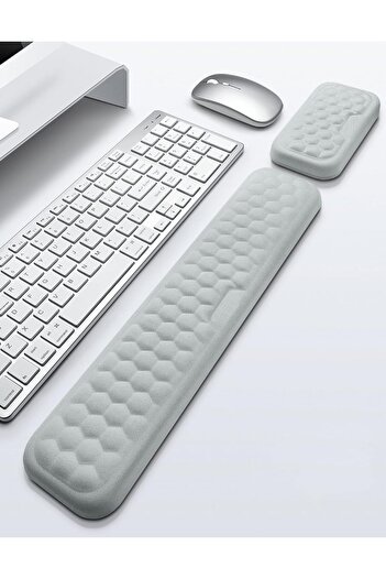 Sumkyle Wrist Rest for Keyboard and Mouse - Soft Memory Foam Arm Pad (Gray)