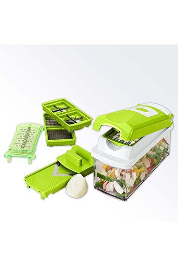 Other Miracle 12 In 1 Vegetable Cutter - Chopper, Grater, Slicer Dicer, Peeler - All In One (Green)