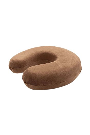 fun zone Sharpdo Travel Neck Pillow Memory Foam Brown 30x30cm