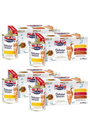 Other BUTCHER'S Delicious Dinners Selection of meat dishes in jelly - wet cat food - 24x400g (4x(6x400g))