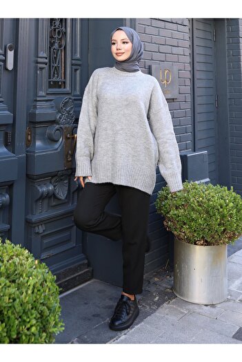 VAV Wide Sleeve Soft Sweater - Gray -