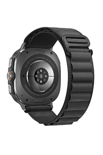 Generic Trail Band for Samsung Galaxy Watch Ultra 47mm - Rugged Nylon Sport Loop (Black)