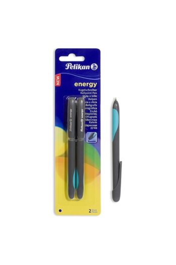 SHOPIENS Set pixuri cu bilă Pelikan Energy, 2 piese, albastru, prindere confortabilă