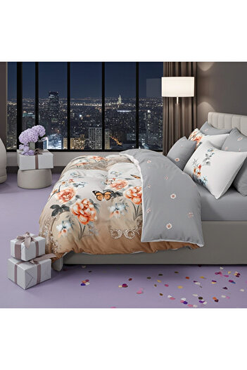 Pucioasa 6-piece bed linen with elastic Crazy Flowers SX209