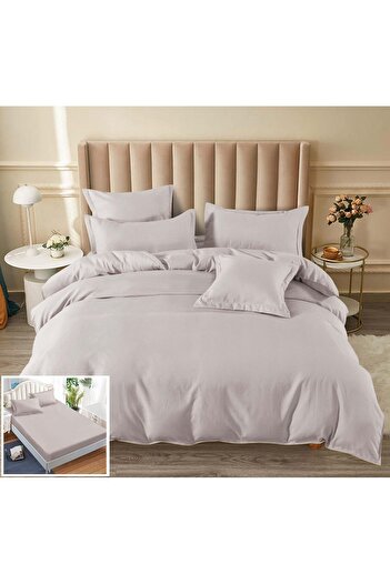 Pucioasa Unicolor bed linen with elastic 6 pieces Creanga UE033