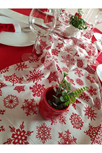 Kotys Design Cotton table runner - snowflakes