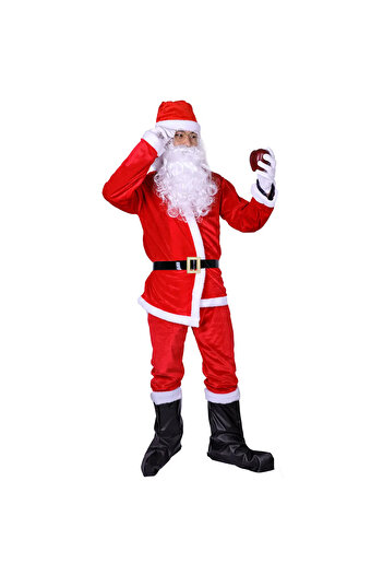 Tradeo 5 Pcs Christmas Santa Claus Costume Set for Men - Red, One Size
