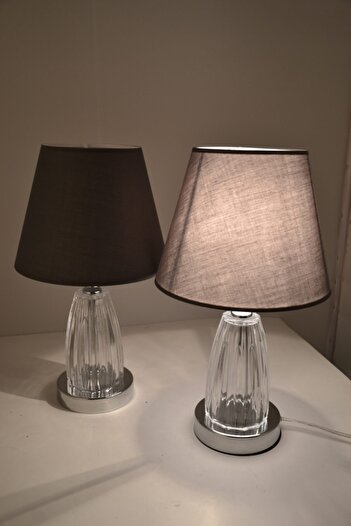 AbajurAksesuar Gray Kuba Silver Lampshade - 2 Pieces