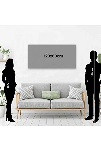 Blok Design Dekoratif Soyut Altın Balıklar Ve Odun Sürreal Kanvas Duvar Tablosu 120x40cm Büyük Boy Tablo