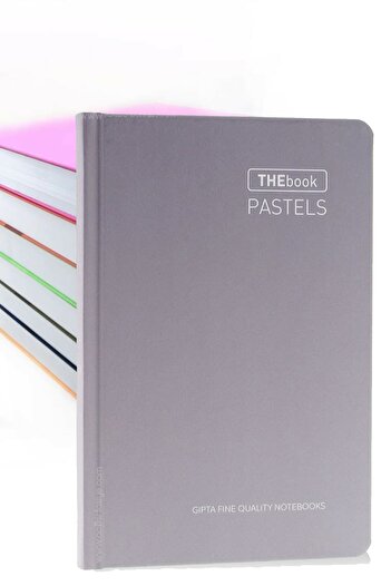Gıpta The Book Pastel 20x28 400 Sheets 4 Compartments Hard Cover Hardcover Notebook (3485) Striped Gray