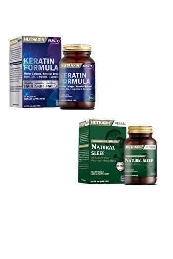 Nutraxin Karatin Formala 60 Tablets + Natural Sleep Aid Sleep Regulation