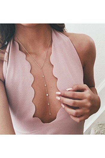 MisBoho Non-Tarnish Gold Color And Crystal Stone Necklace