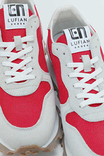 Lufian Arthur Erkek Deri Sneaker Ayakkabı Kırmızı
