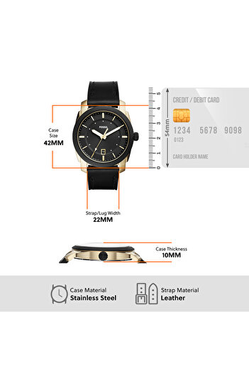 Fossil ساعة فوسيل للرجال مقاومة للماء بسوار تناظري FS5263