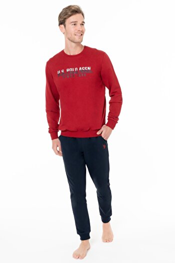 U.S. Polo Assn. Men's Crew Neck, Long Sleeve, Pocket Detail, Slim Fit, 2 Thread Bottom Top Set