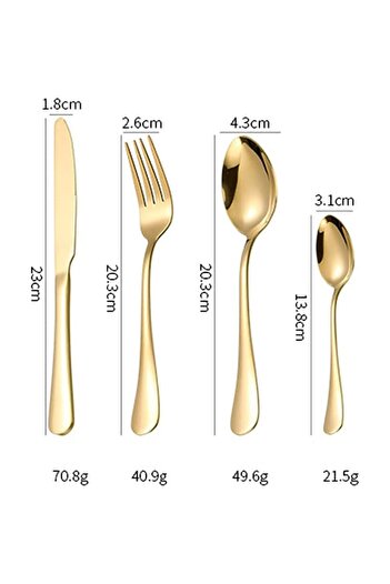 OEM 24-piece stainless steel cutlery set for 6 (6 knives, 6 spoons, 6 forks, 6 teaspoons), 40 x 25.5 x 5