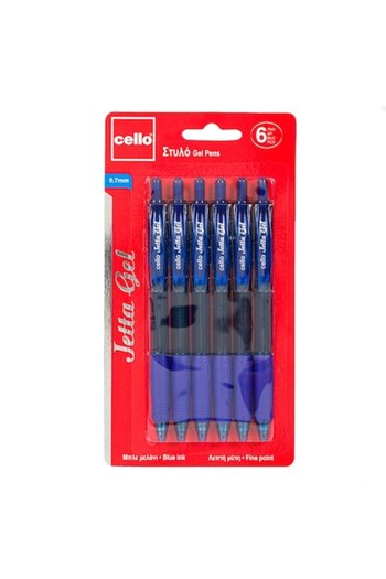 SHOPIENS Set de pixuri cu gel Cello Jetta, albastre, 0,7 mm, 6 buc.