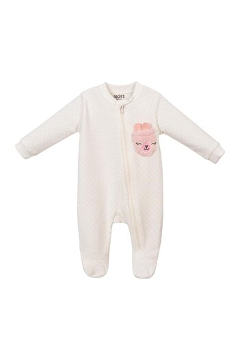 Necix's Lama Embroidered Velvet Jumpsuit Ecru