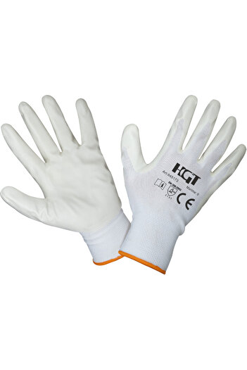 Evotools White Knitted Polyurethane Gloves 10