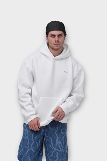 Saw Urbanity Carpet Motif Oversized Hoodie - White
