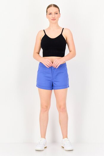 adidas Women Brand Logo Outdoor Shorts, Blue