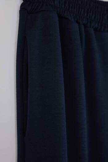 Trendyol Curve Μπλε ναυτικό χρώμα Loose Jogger Πλεκτό με μαλακές κουκκίδες Πλεκτό Φούτερ μεγάλου μεγέθους TBBAW25AJ00003