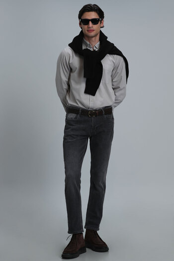 Lufian Mason Smart Jean Erkek Pantolon Regular Fit Koyu Gri