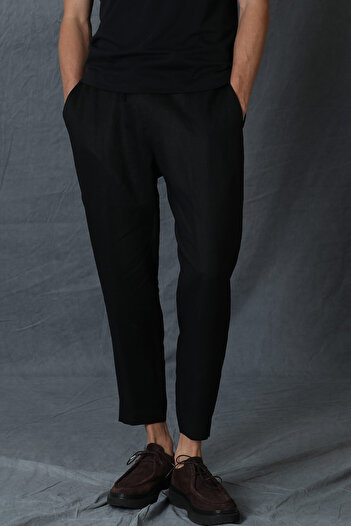 Lufian Karl Spor Erkek Chino Pantolon Tailored Fit Siyah