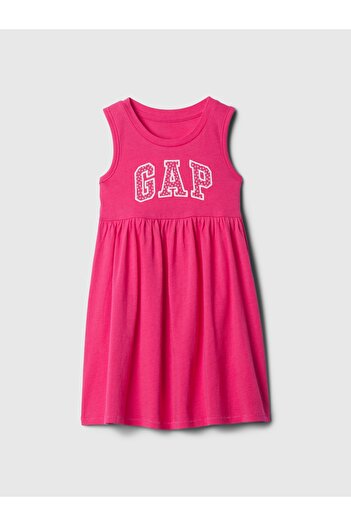 GAP Kız Bebek Pembe Gap Logo Elbise