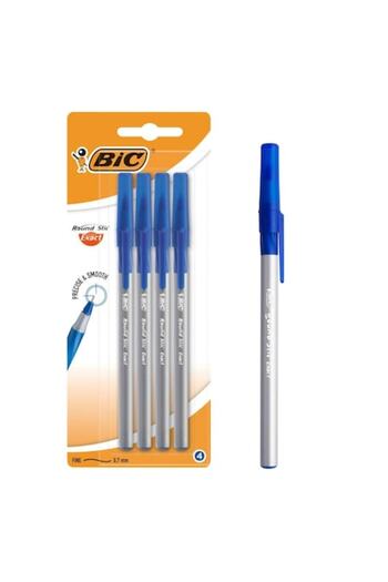 SHOPIENS Set pixuri cu bilă BIC Round Stick Exact, 0,7 mm, albastre, 4 bucăți