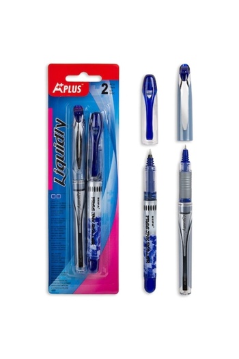 SHOPIENS Set stilou și rolă A-Plus, cerneală lichidă, 2 bucăți (negru și albastru)