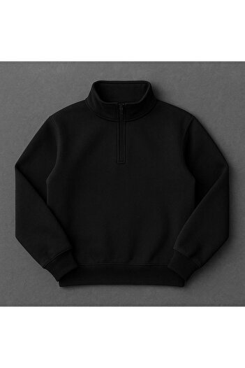 Risil-Nu Company Unisex 3 Thread New Season Premium Fabric Half Zipper Single Sweatshirt